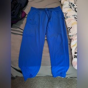Mens Cherokee Infiniti scrub jogger bottoms size Large. Bright blue